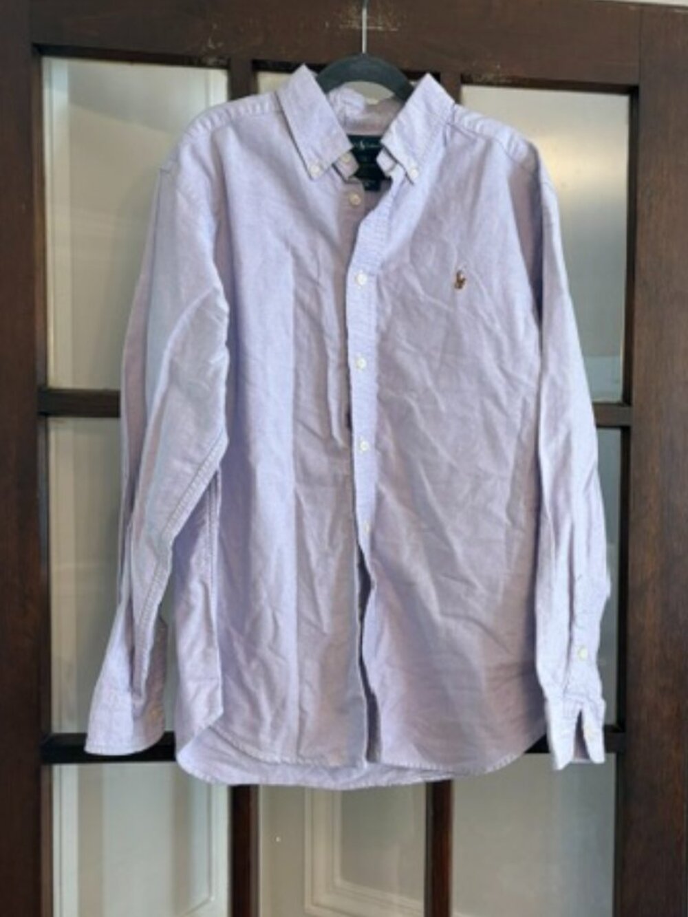 Ralph Lauren Lavender Button-Down Oxford Shirt, Size Large